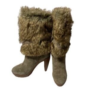 Nine West Suede & Faux Fur Boots- Size 6.5 M